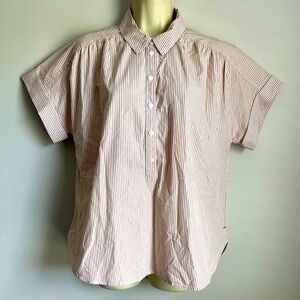 New J. Crew Women’s Relaxed Fit Popover Striped  Reimagined Blouse Top Size M